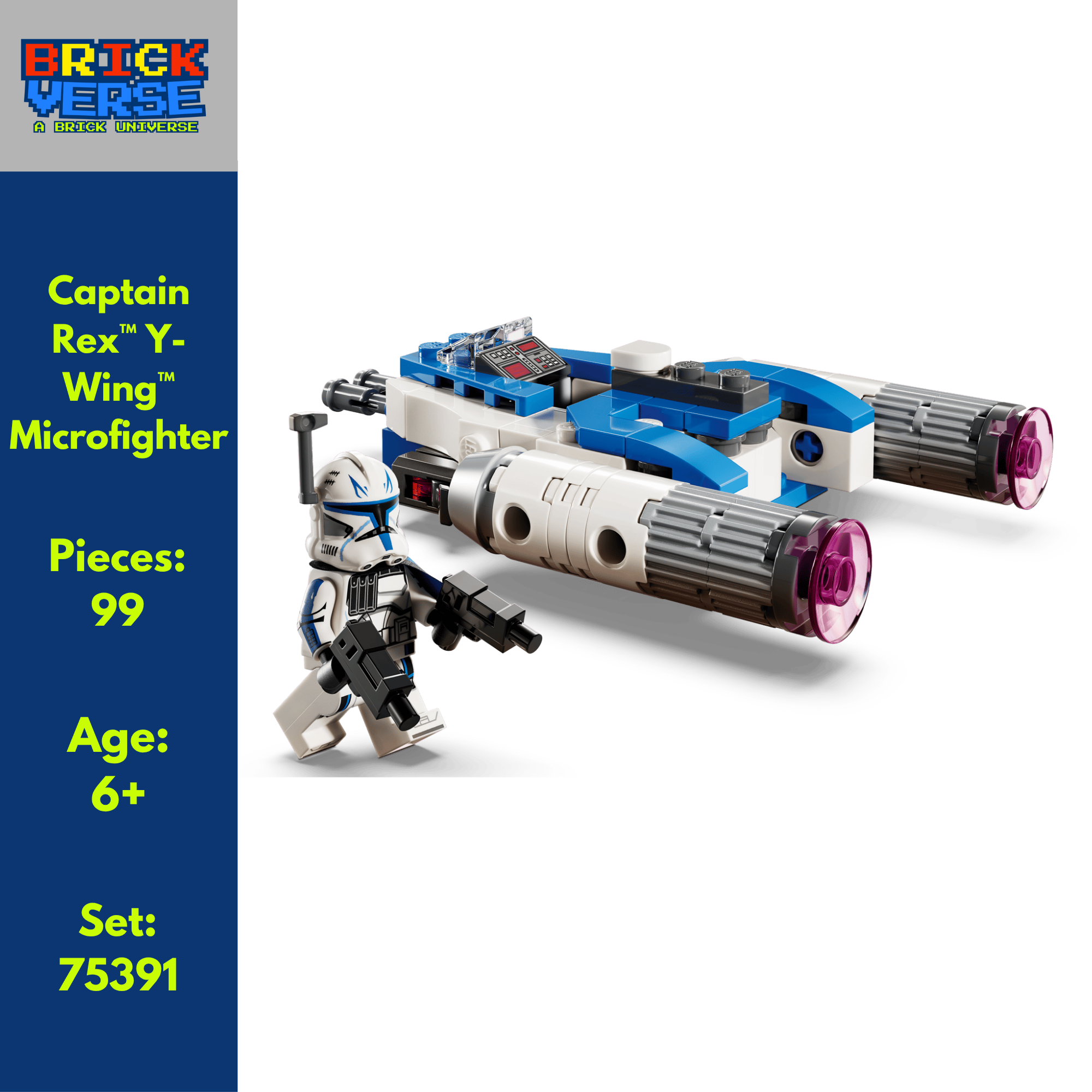 PREORDER - Captain Rex™ Y-Wing™ Microfighter (75391) - Star Wars™ - 99 Pieces