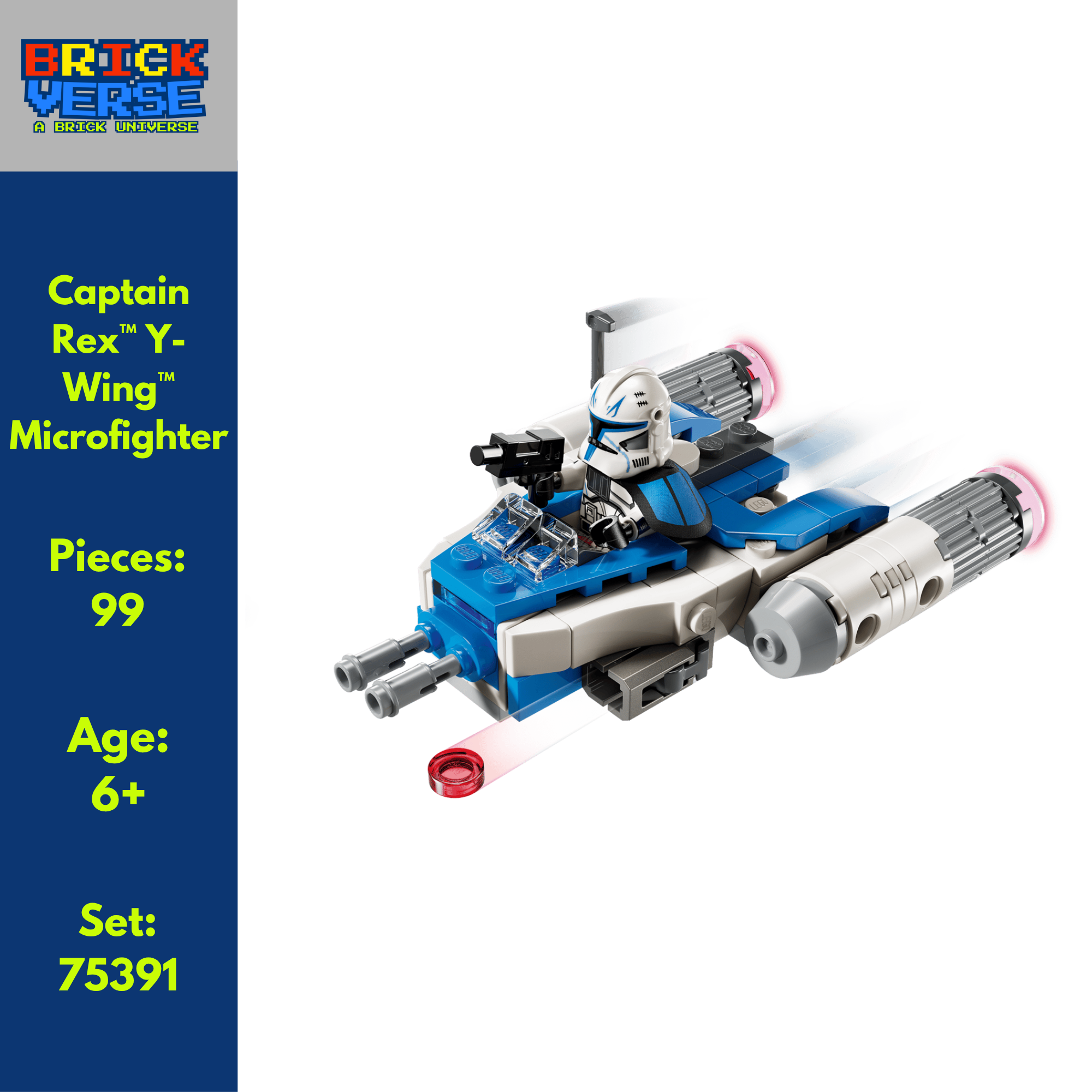 PREORDER - Captain Rex™ Y-Wing™ Microfighter (75391) - Star Wars™ - 99 Pieces