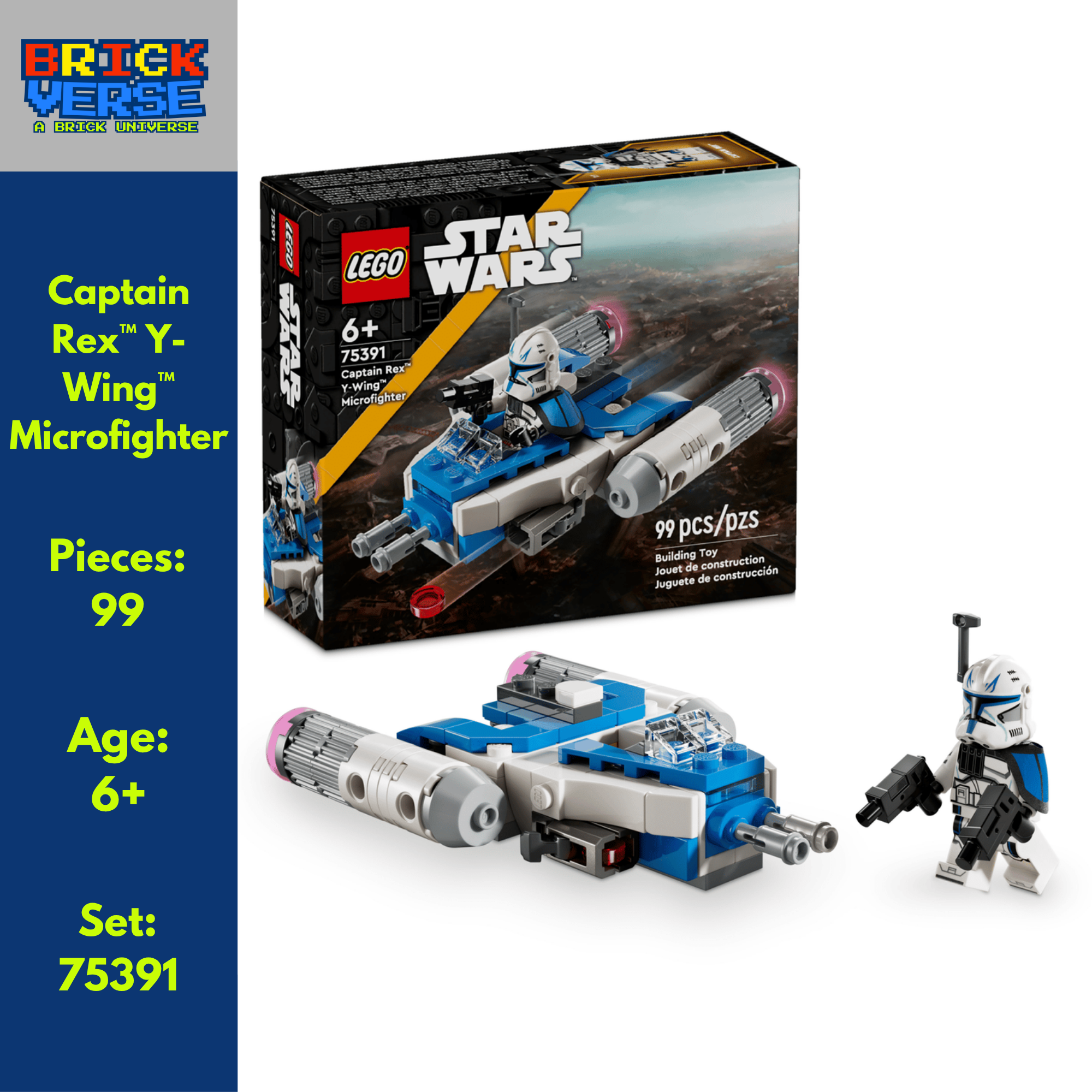 PREORDER - Captain Rex™ Y-Wing™ Microfighter (75391) - Star Wars™ - 99 Pieces