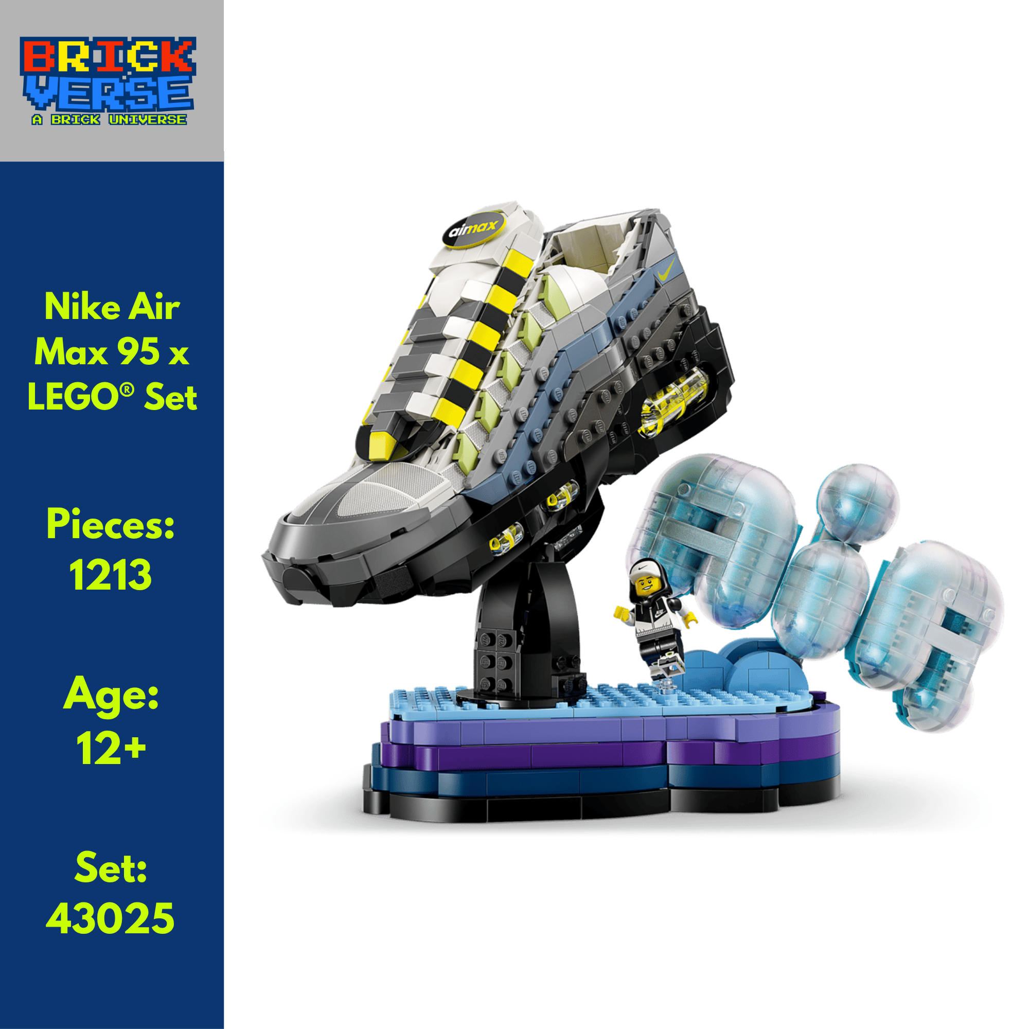 PREORDER - Nike Air Max 95 x LEGO® Set (43025) - LEGO® Nike Sets - 1213 Pieces