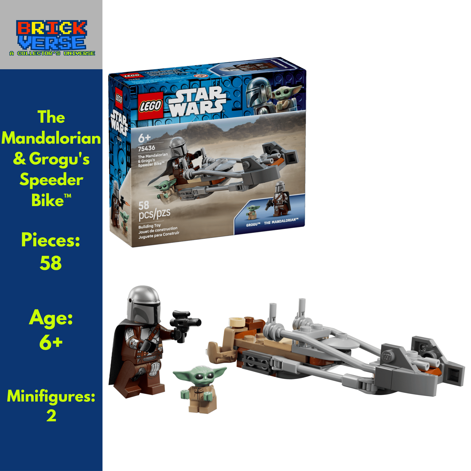 The Mandalorian & Grogu's Speeder Bike™ (75436) - Star Wars™ - 58 Pieces