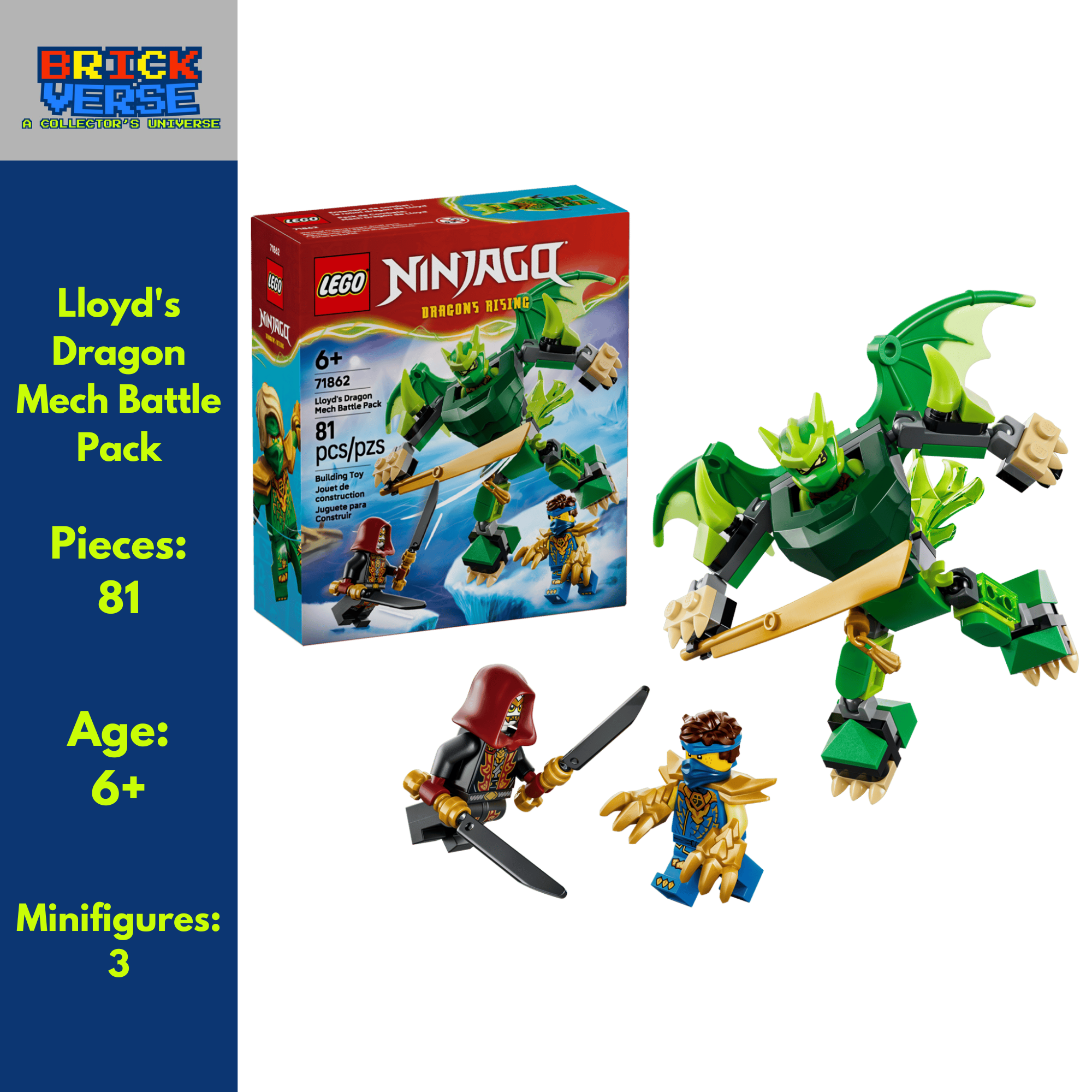 Lloyd's Dragon Mech Battle Pack (71862) - NINJAGO® - 81 Pieces