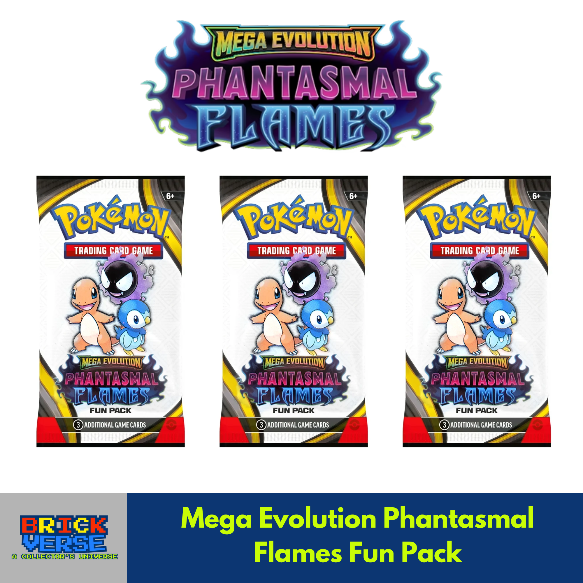 Mega Evolution Phantasmal Flames Fun Pack - 3 Additional Game Cards