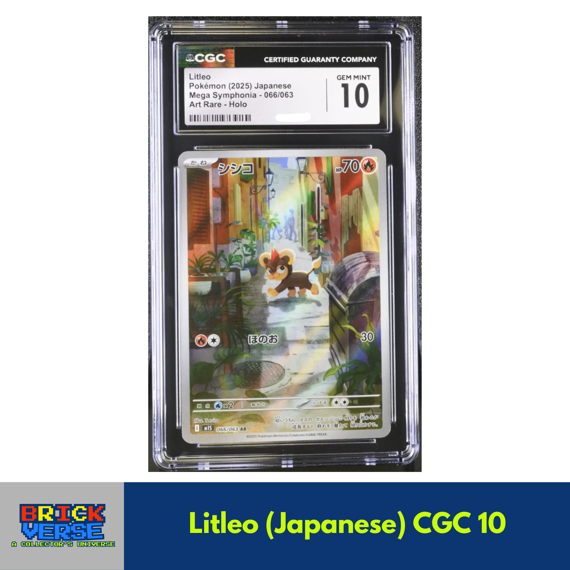 Litleo (Japanese) Art Rare Holo - Mega Symphonia - 066/063 - CGC Gem Mint 10