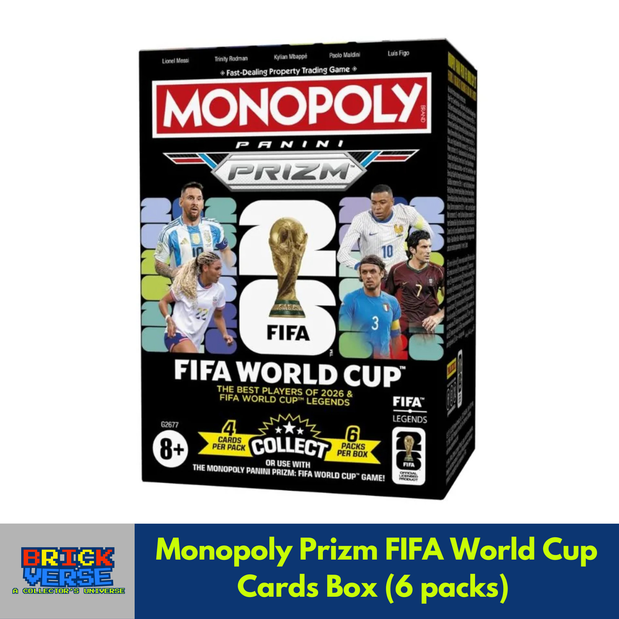 Monopoly Prizm FIFA World Cup Cards Box (6 Packs - 4 Cards/Pack)