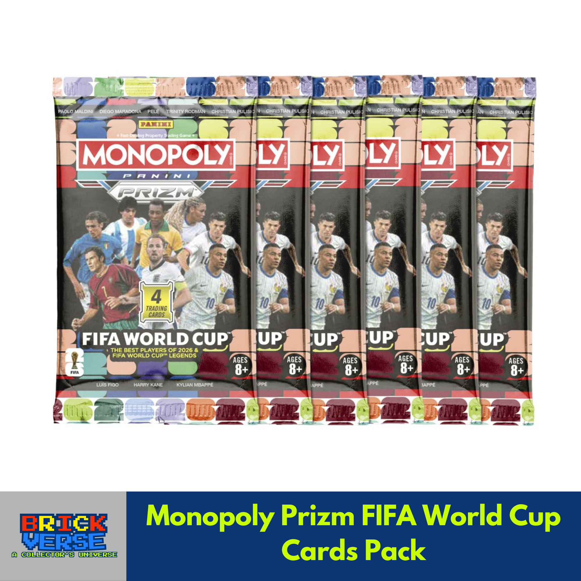 Monopoly Prizm FIFA World Cup Pack - 4 Trading Cards