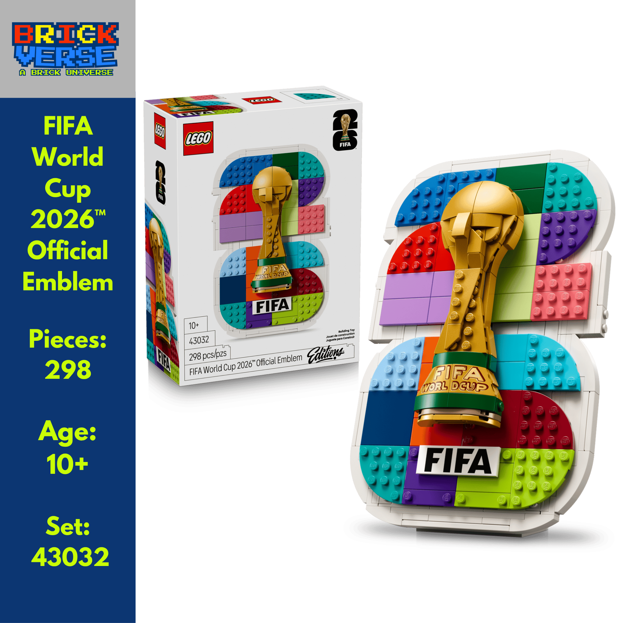 FIFA World Cup 2026™ Official Emblem (43032) - LEGO® Editions - 298 Pieces