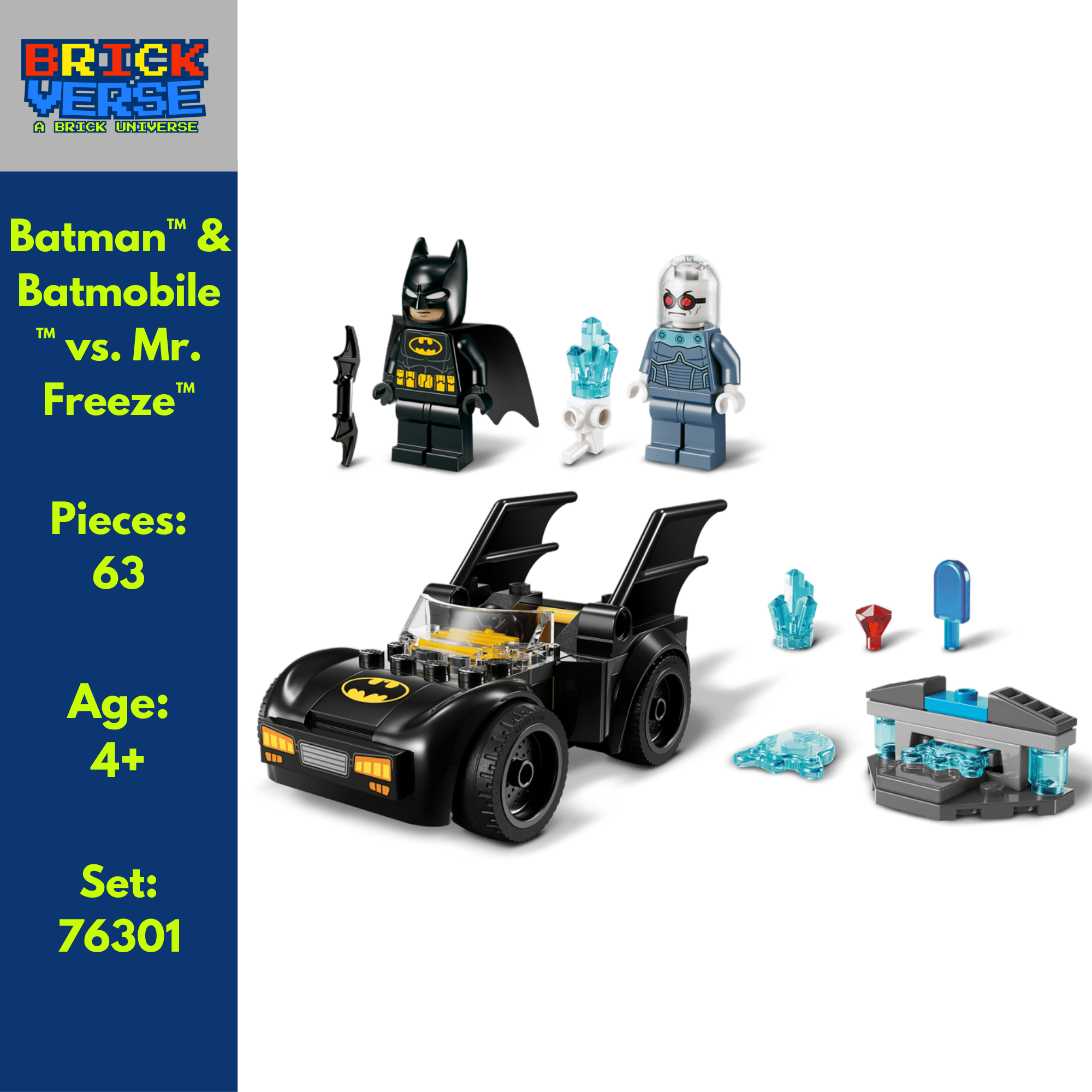 Batman™ & Batmobile™ vs. Mr. Freeze™ (76301) - Batman™ - 63 Pieces