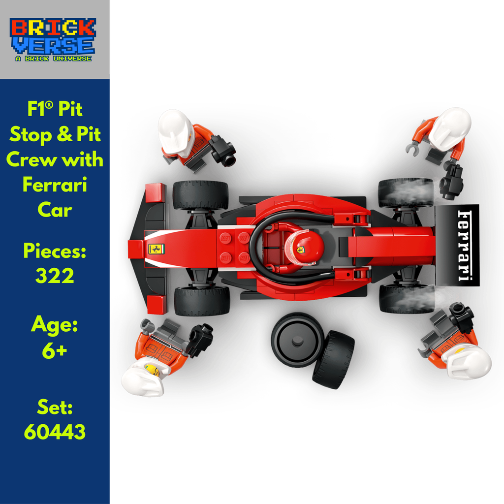F1® Pit Stop & Pit Crew with Ferrari Car (60443) - City - 322 Pieces