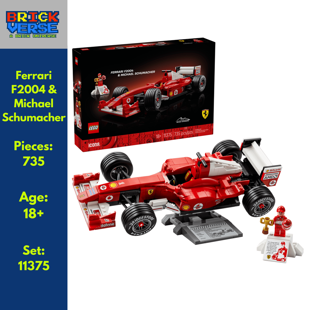 PREORDER - Ferrari F2004 & Michael Schumacher (11375) - LEGO® Icons - 735 Pieces