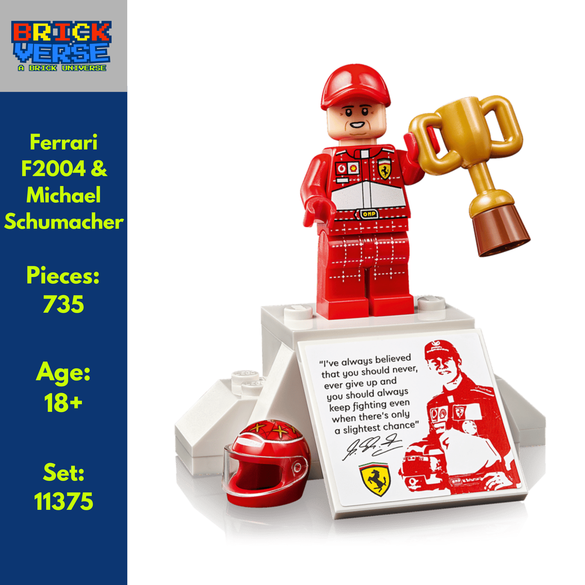PREORDER - Ferrari F2004 & Michael Schumacher (11375) - LEGO® Icons - 735 Pieces