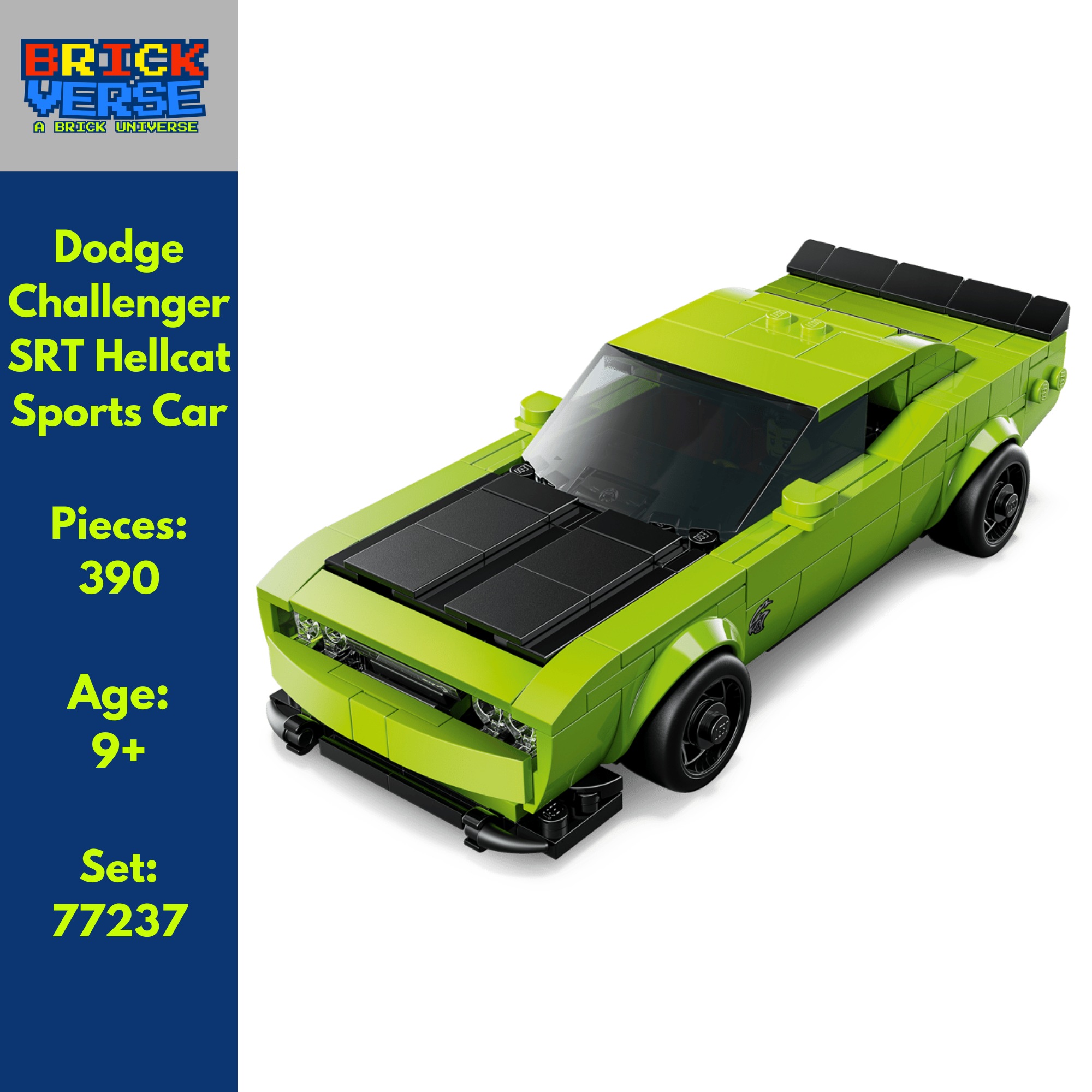 Dodge Challenger SRT Hellcat Sports Car (77237) - Speed Champions - 390 Pieces