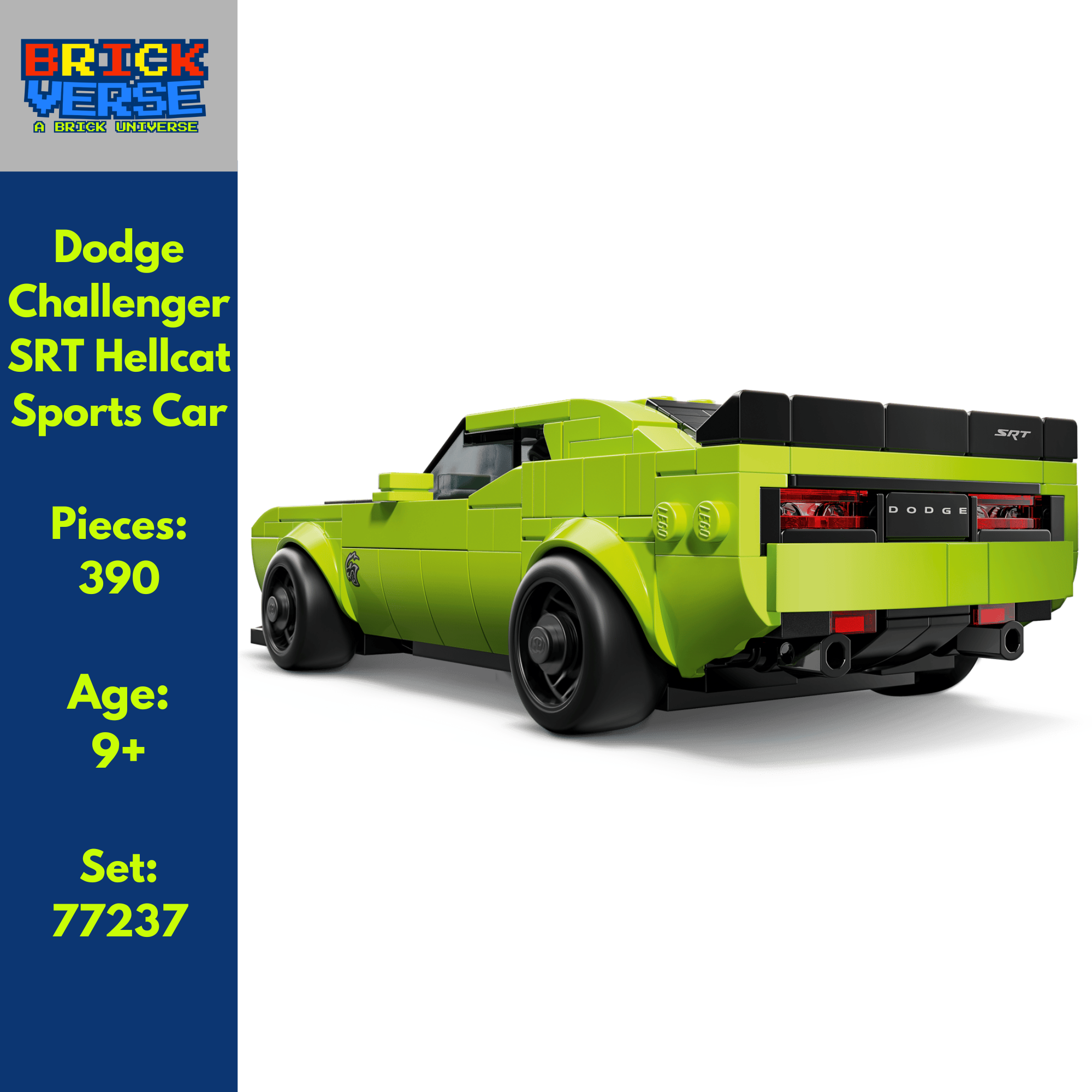 Dodge Challenger SRT Hellcat Sports Car (77237) - Speed Champions - 390 Pieces