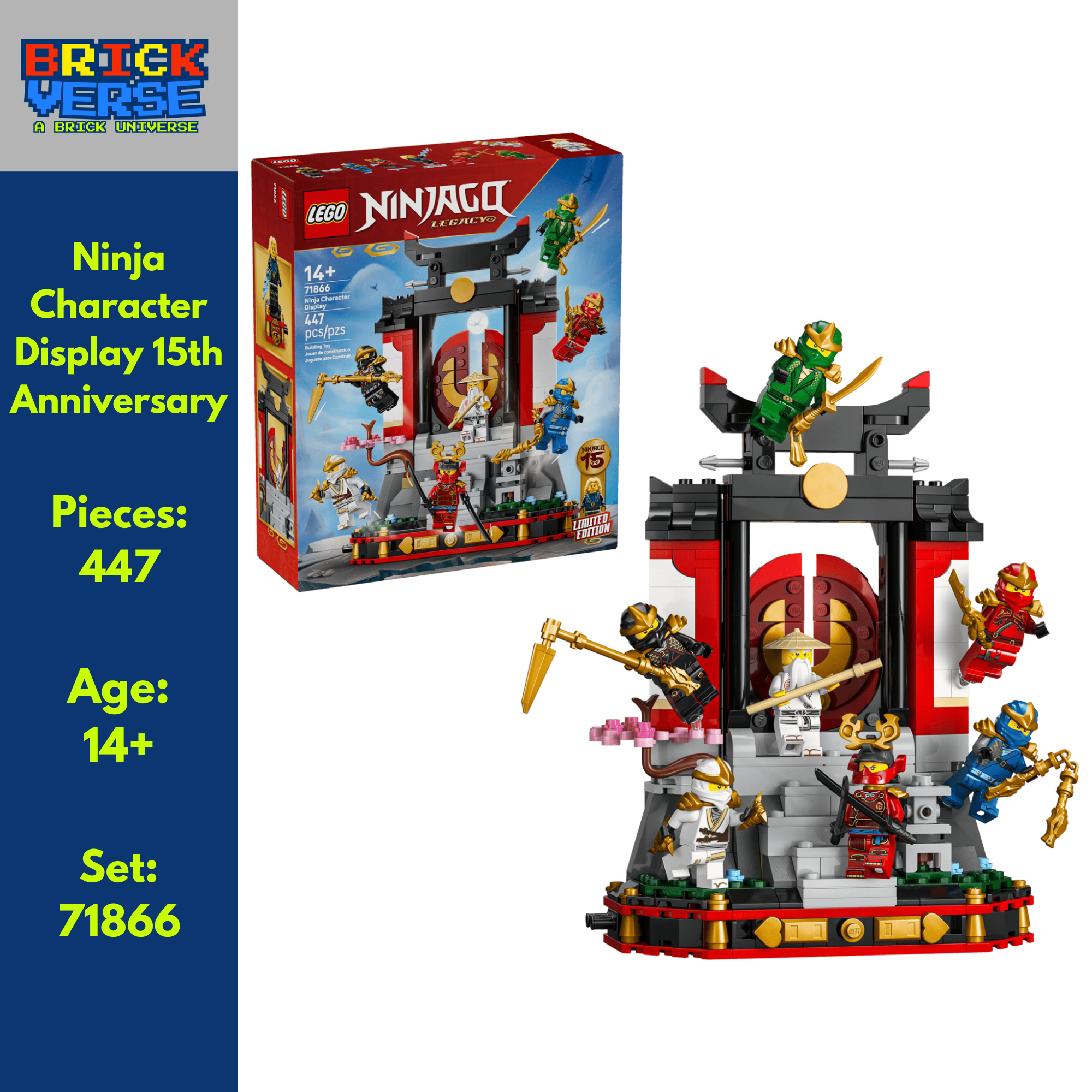 Ninja Character Display 15th Anniversary (71866) - NINJAGO® - 447 Pieces